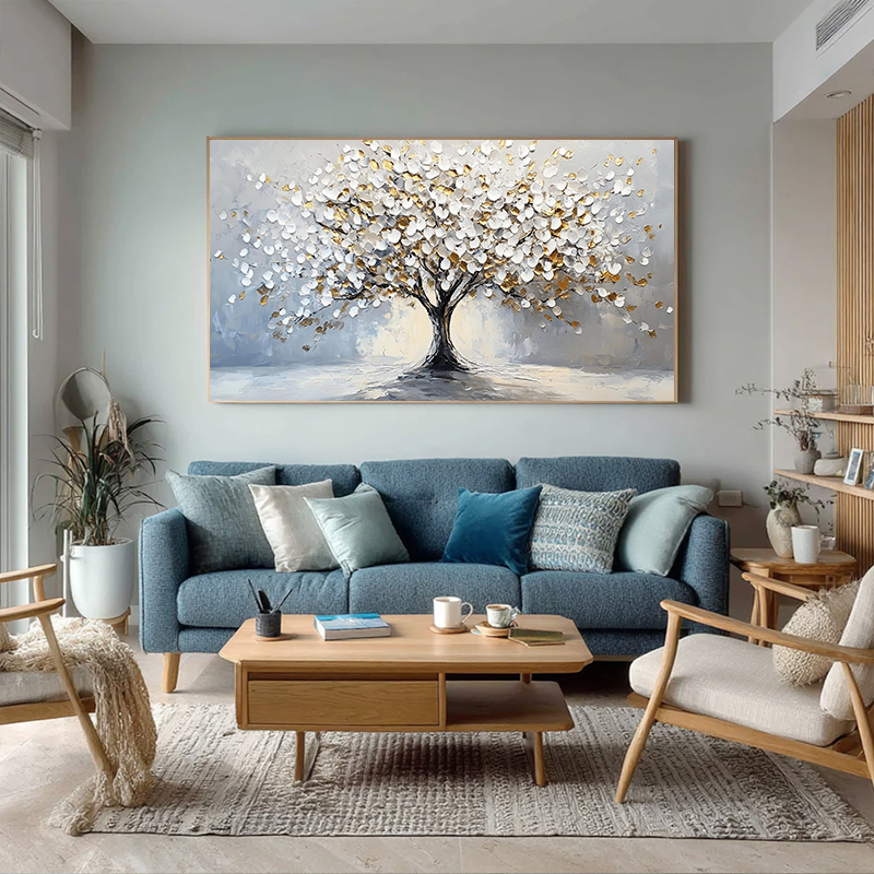 Original hand-painted artistic oil painting, thick texture 3D wall art for living room SMC 062