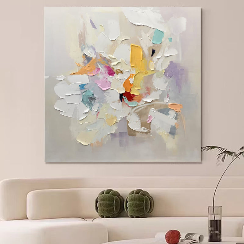 Radiant Spectrum Colorful Textured Abstract Canvas Wall Art # SMC 034