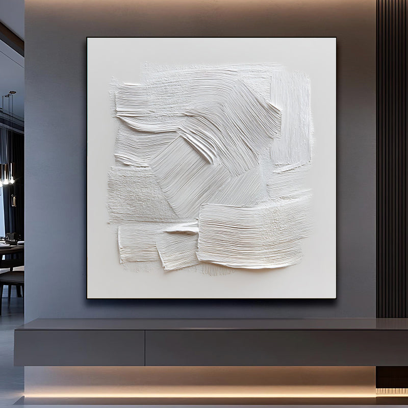 Abstract modernist painting with a pure white base SMC 077