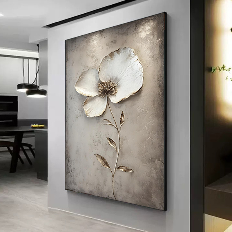 antique-style floral artwork of a flower for entryway walls SMC 058