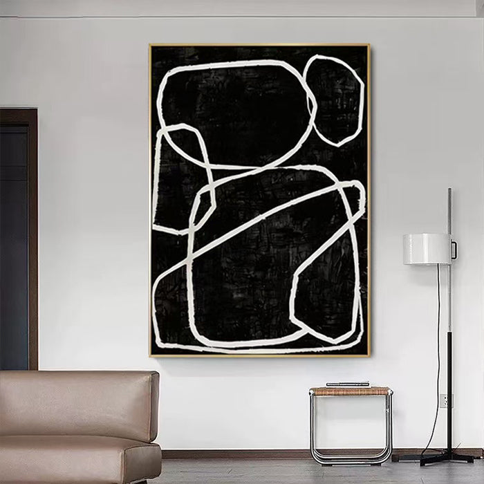 Black Abstract Modernist Textured Art #SMC 009