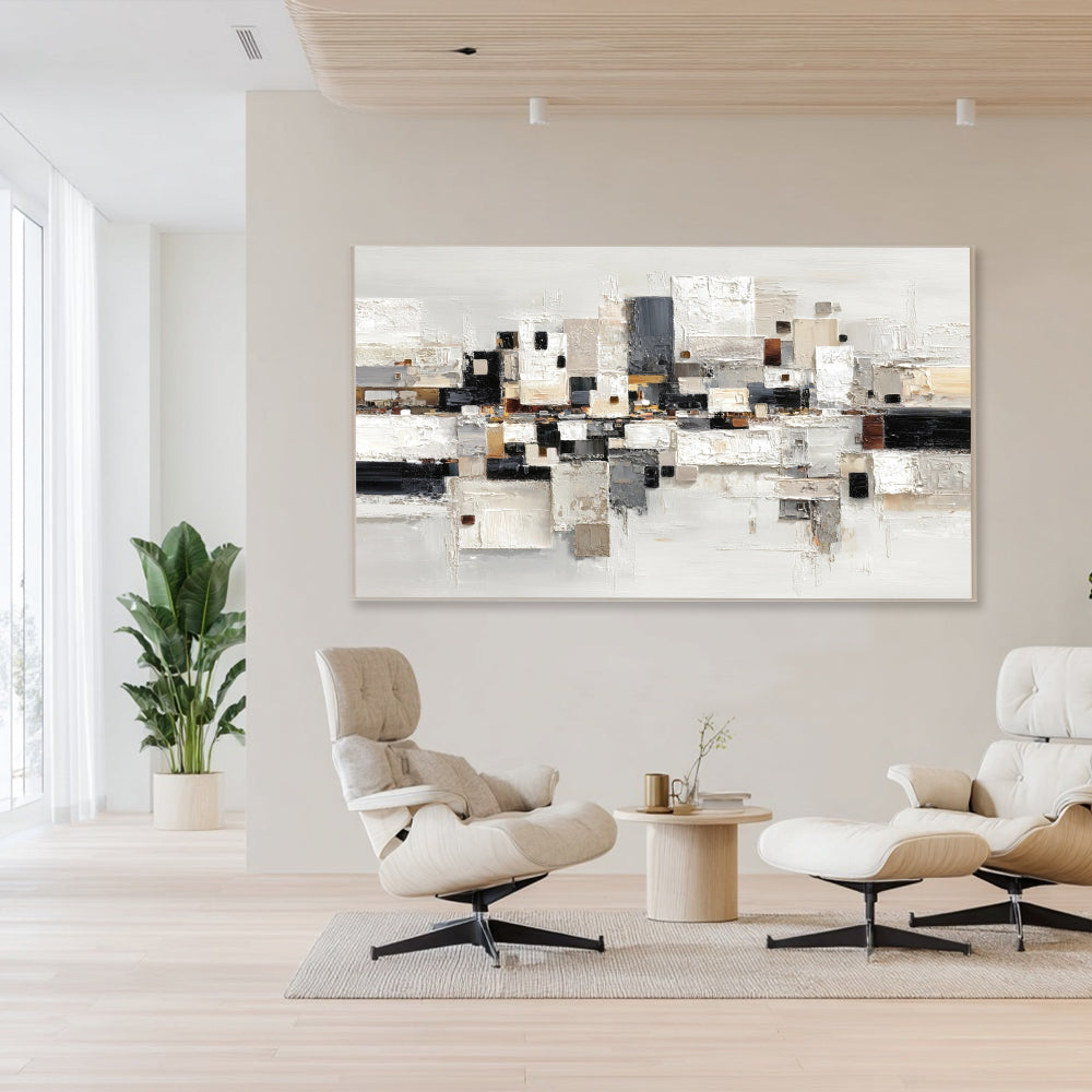 Black, White and Gray Abstract Art # SMC 044