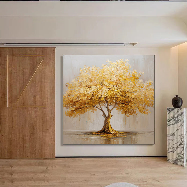 Brown and Gold Tree Oil Painting Art # SMC 048