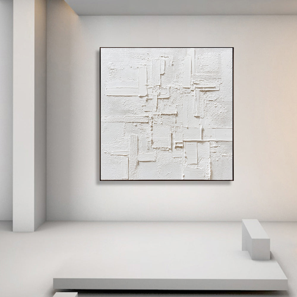 Pure White Minimalist Wall Painting # SMC 045