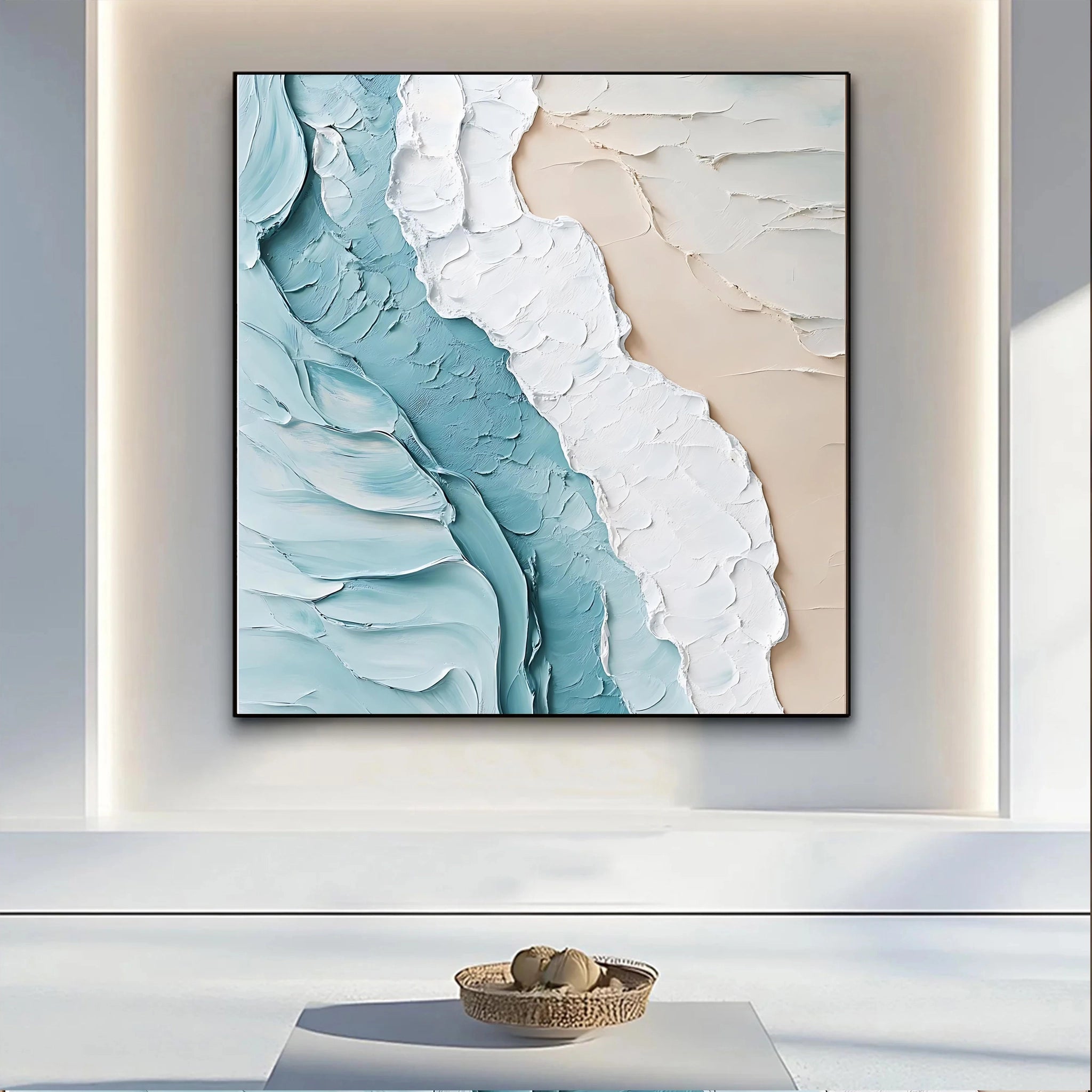 Hand-painted Artwork of a Beach and the Turquoise Sea SMC 094