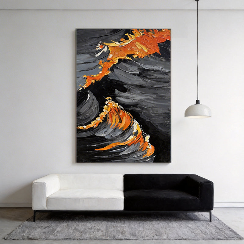 Black Abstract Modernist Art #SMC 030