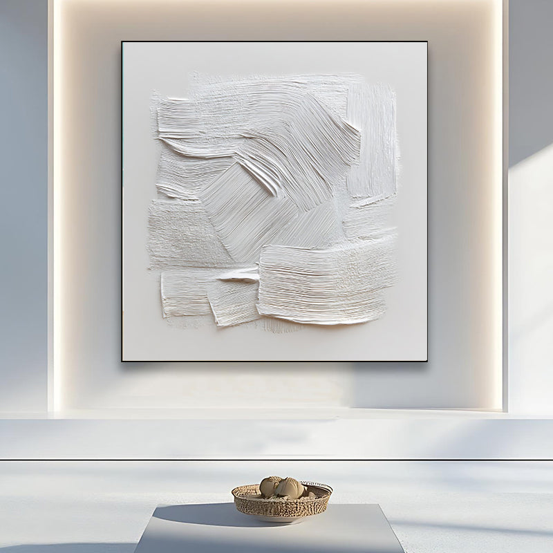 Abstract modernist painting with a pure white base SMC 077