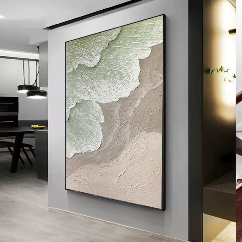 Minimalist Light Green Heavy Texture Wall Art # SMC 031