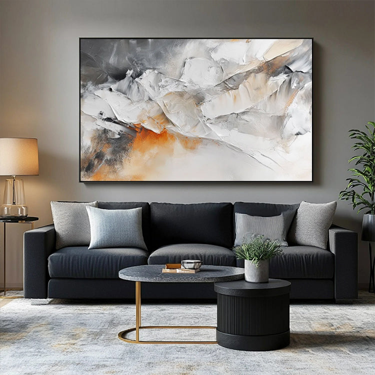 Gray Impasto Abstract Art Painting # SMC 049