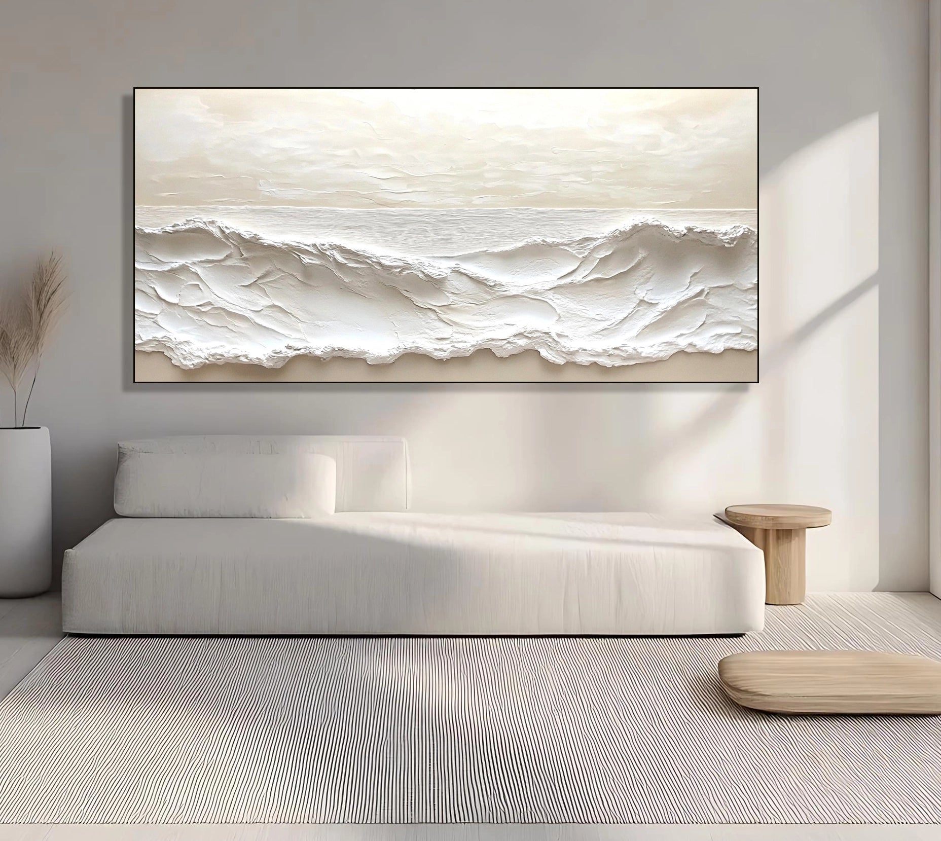 Contemporary Minimalist Seascape with Impasto Waves SMC 084