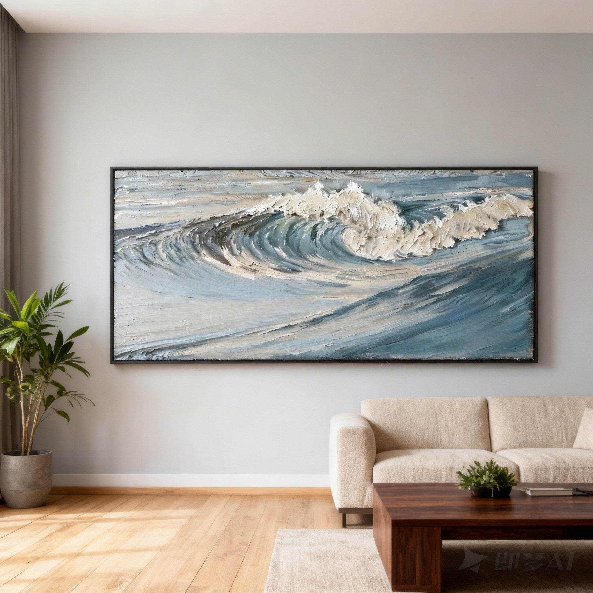 Blue & Green Abstract Painting #SMC 002