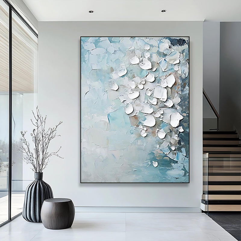 Hand-painted artwork in blue-gray tones, modern minimalism SMC 073