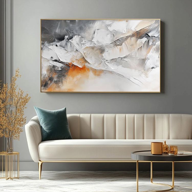 Gray Impasto Abstract Art Painting # SMC 049