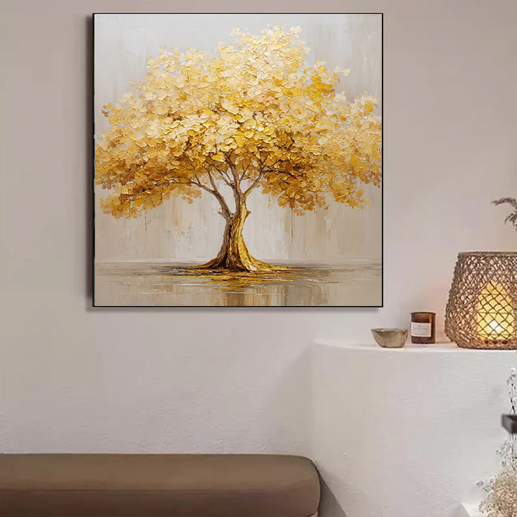 Brown and Gold Tree Oil Painting Art # SMC 048