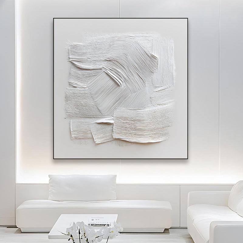 Abstract modernist painting with a pure white base SMC 077