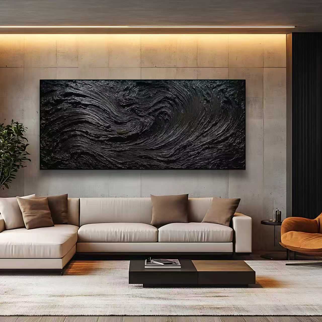 Minimalist abstract black artwork for living room SMC 087