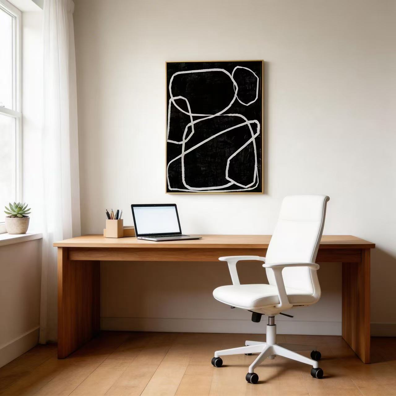 Black Abstract Modernist Textured Art #SMC 009