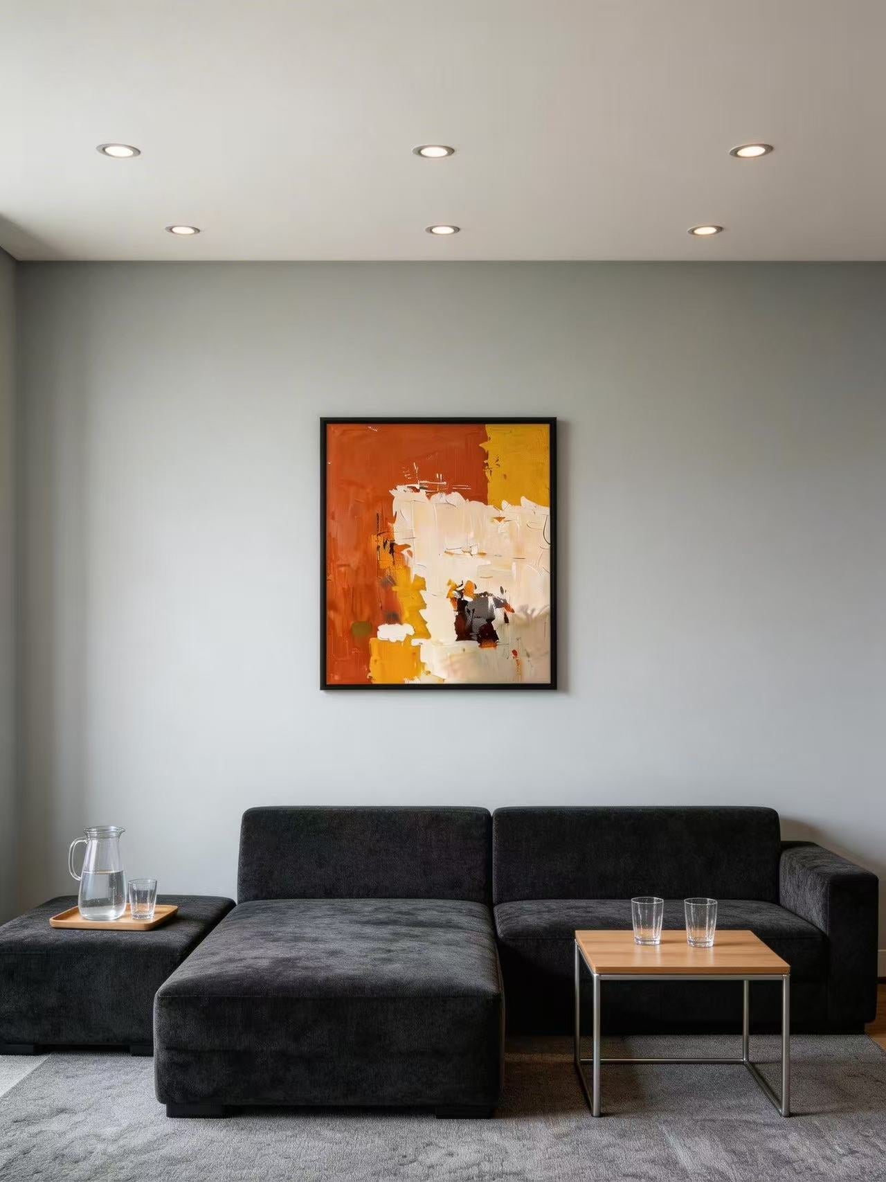 Abstract Oil Painting on Heavy Canvas Minimalist Abstract Painting #S M C 007