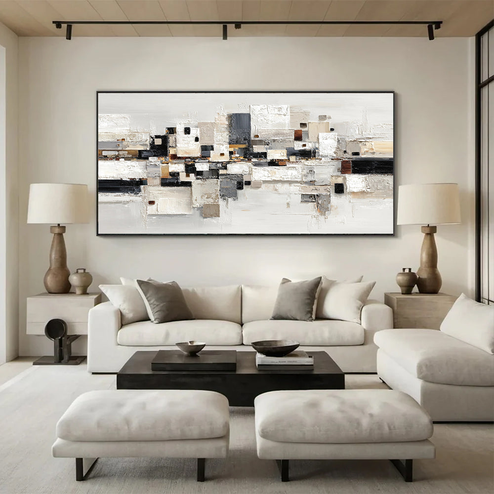 Black, White and Gray Abstract Art # SMC 044