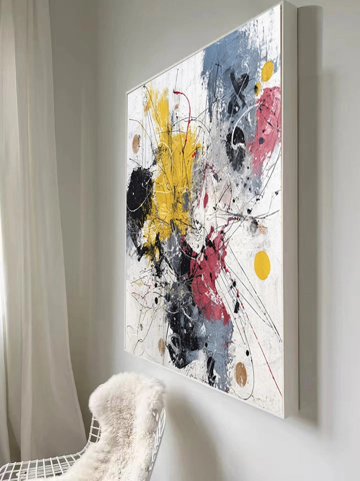 Contemporary abstract color art painting square SMC 083
