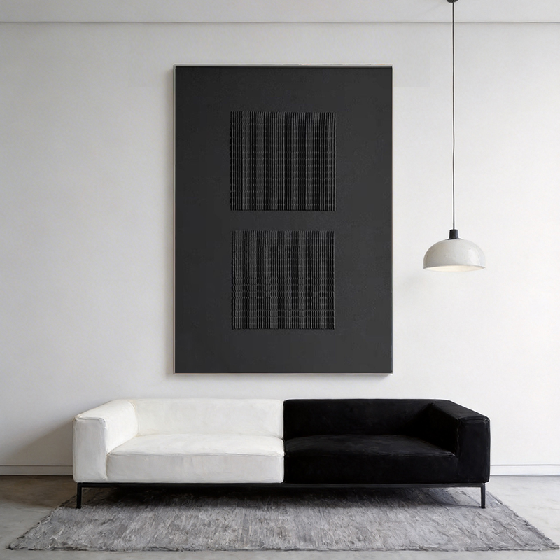 handmade artwork black effect living room wall hanging art painting SMC 059