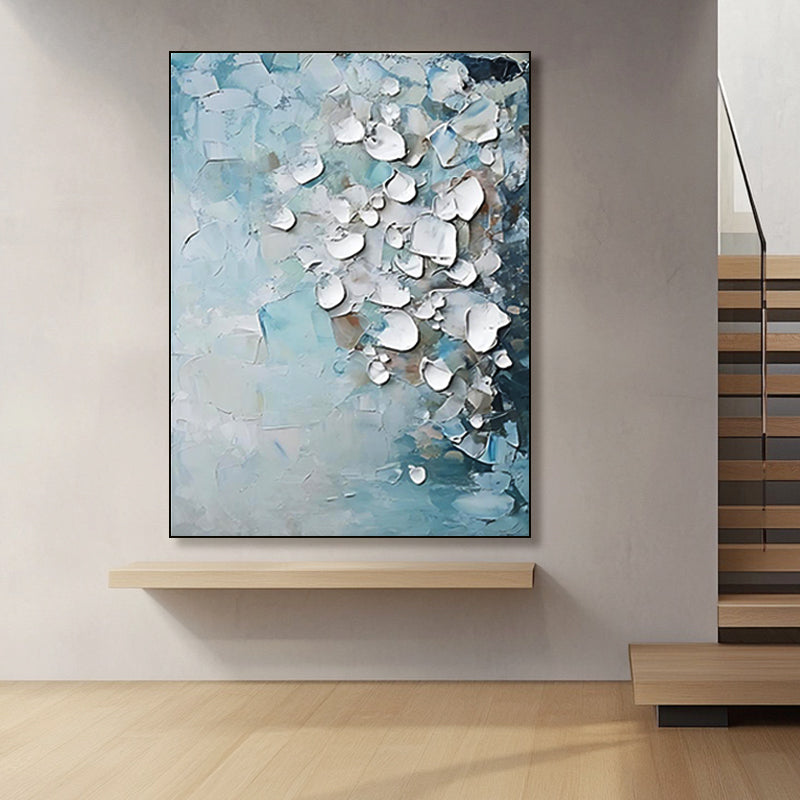 Hand-painted artwork in blue-gray tones, modern minimalism SMC 073