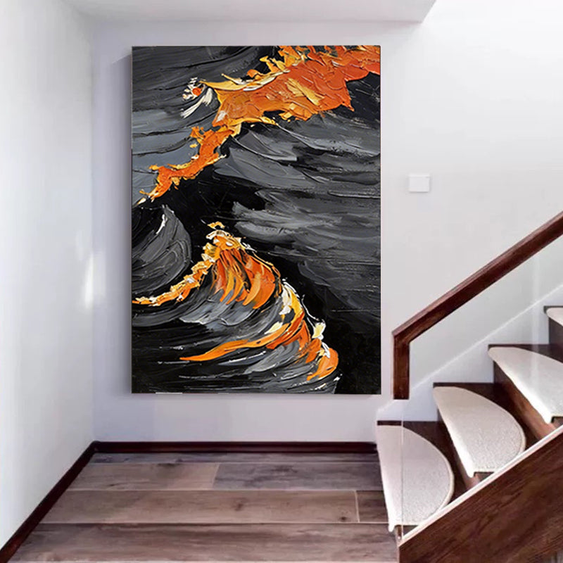 Black Abstract Modernist Art #SMC 030