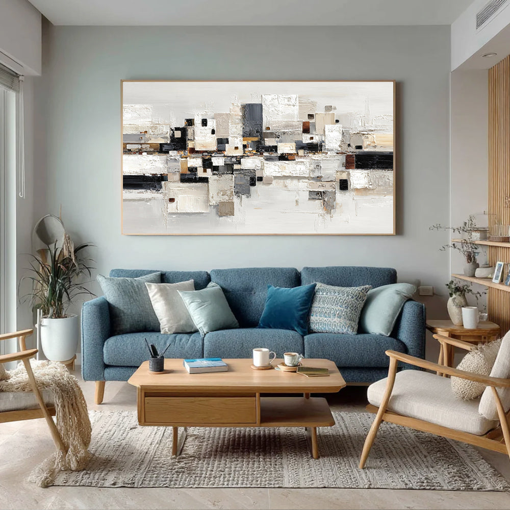 Black, White and Gray Abstract Art # SMC 044