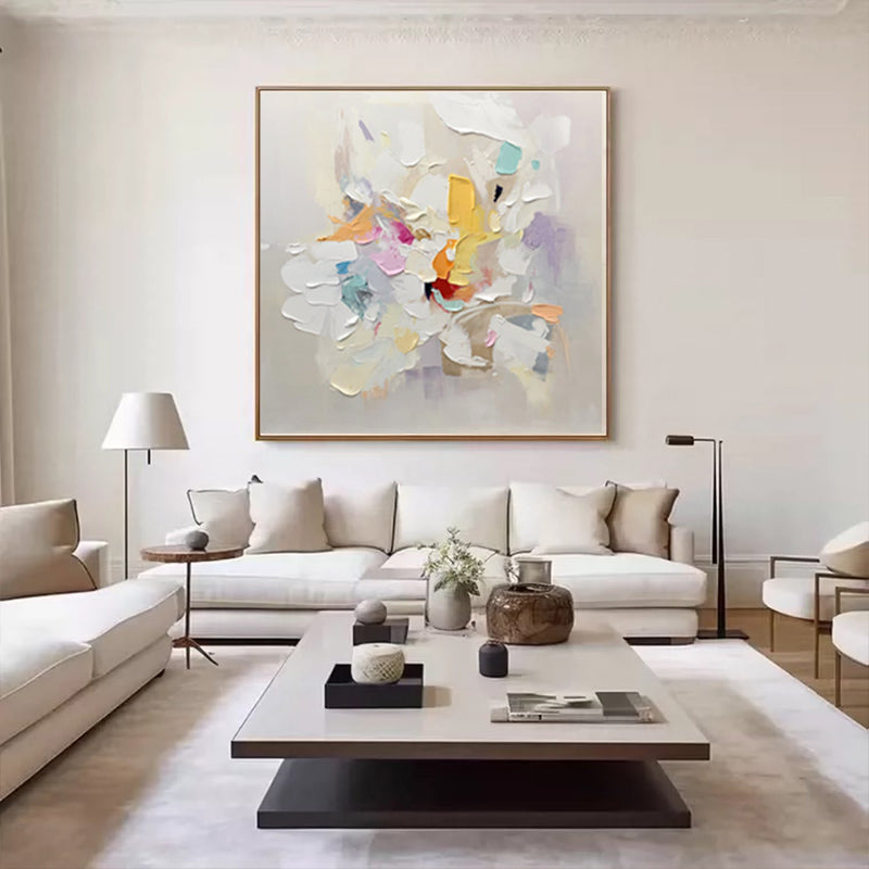Radiant Spectrum Colorful Textured Abstract Canvas Wall Art # SMC 034
