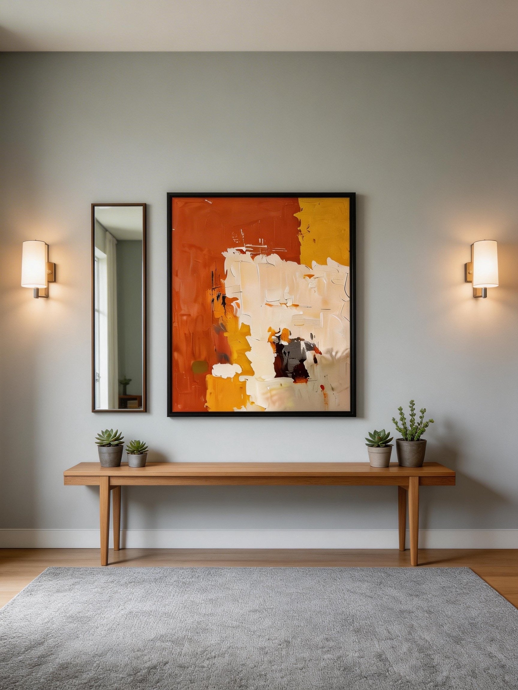 Abstraktes Ölgemälde auf schwerer Leinwand Minimalistisches abstraktes Gemälde #S M C 007