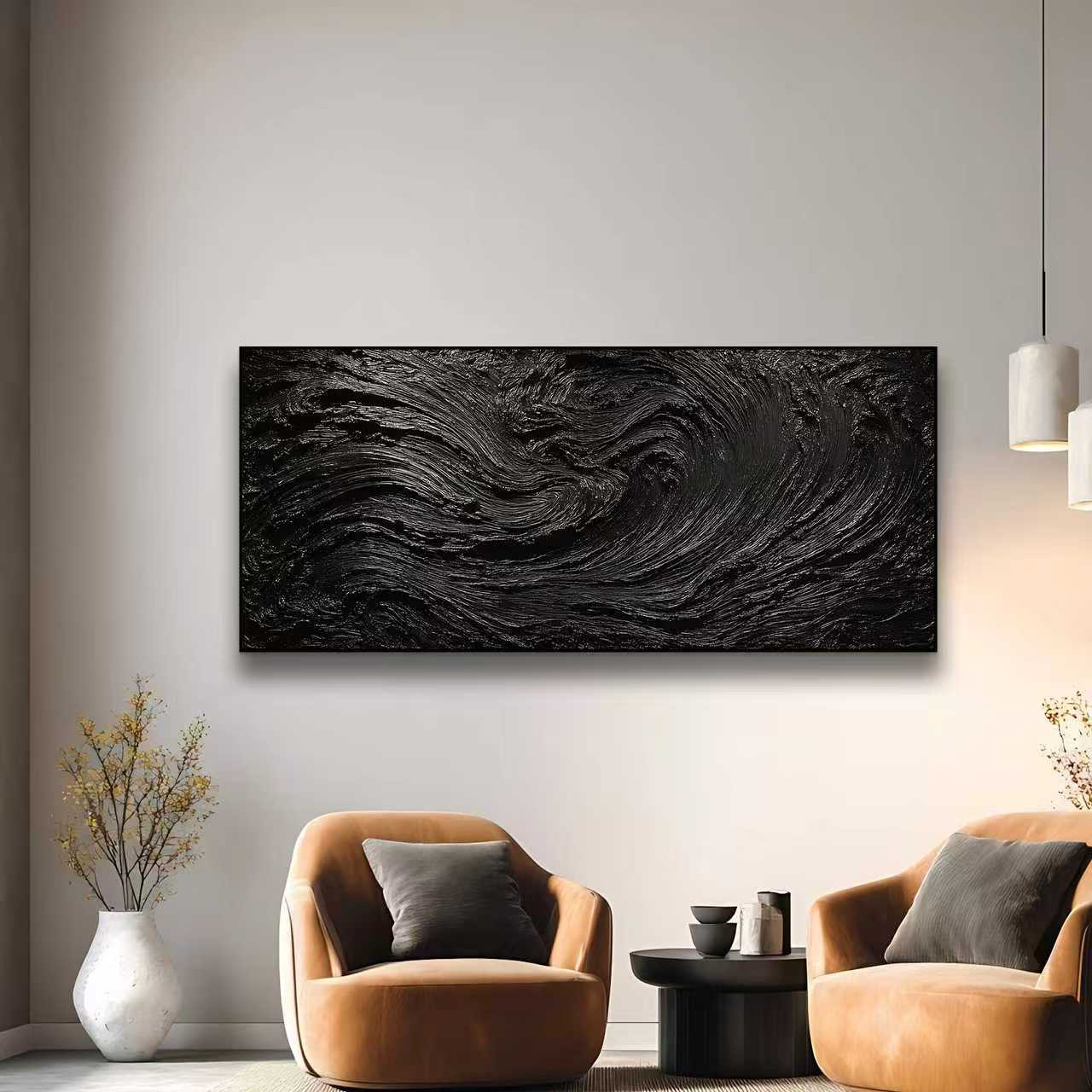 Minimalist abstract black artwork for living room SMC 087