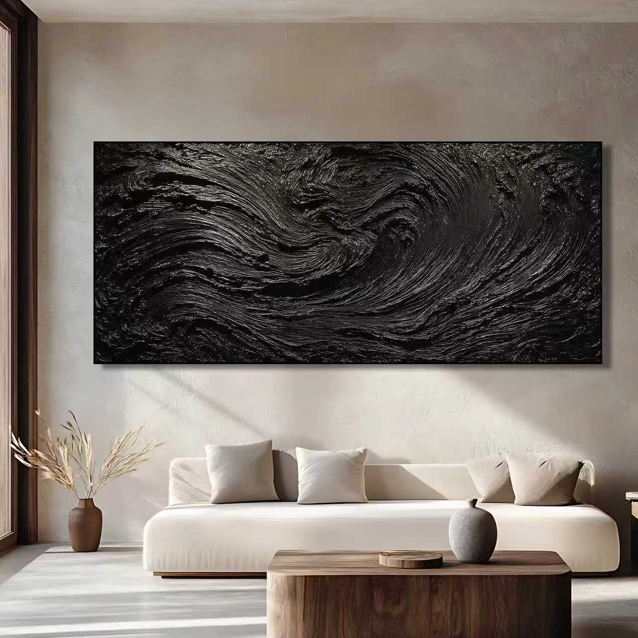 Minimalist abstract black artwork for living room SMC 087