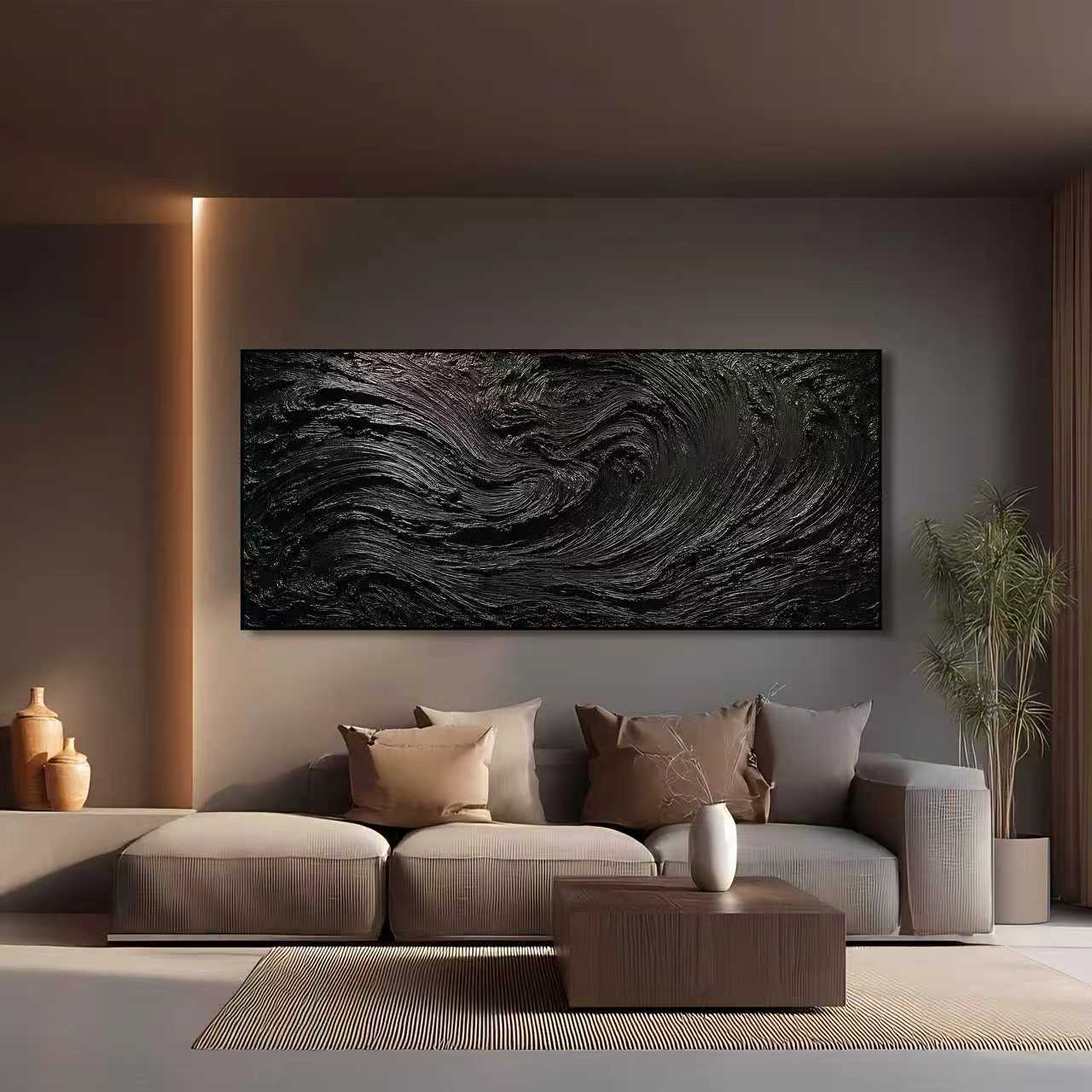 Minimalist abstract black artwork for living room SMC 087