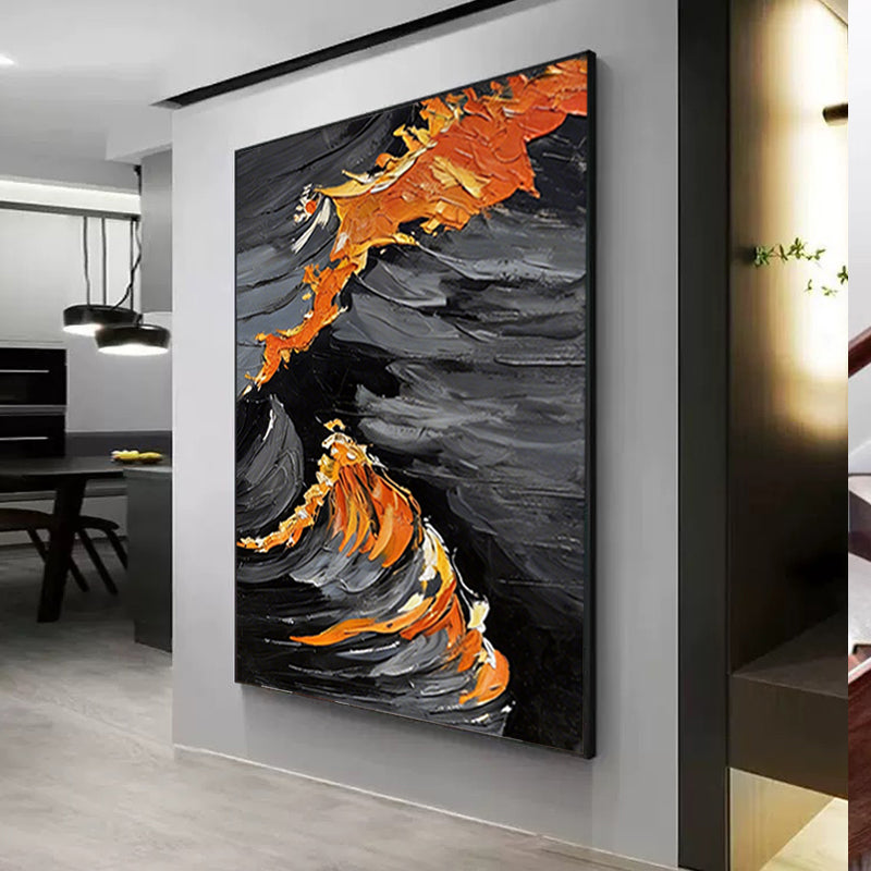 Black Abstract Modernist  Art #SMC 030