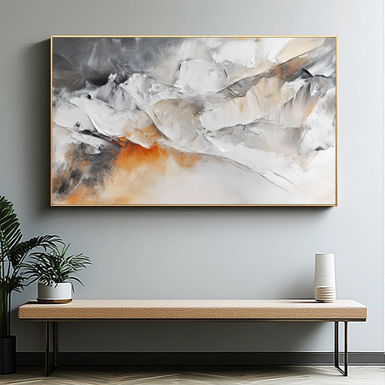 Gray Impasto Abstract Art Painting # SMC 049
