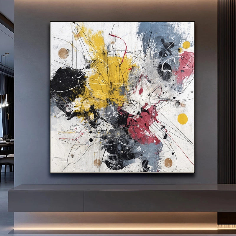 Contemporary abstract color art painting square  SMC 083