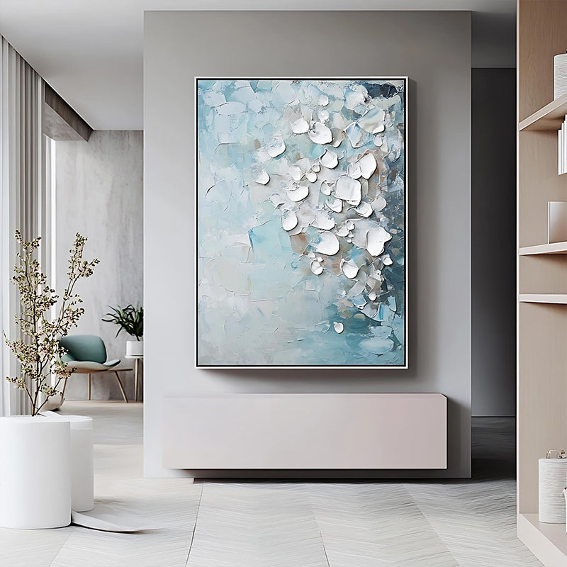 Hand-painted artwork in blue-gray tones, modern minimalism   SMC 073
