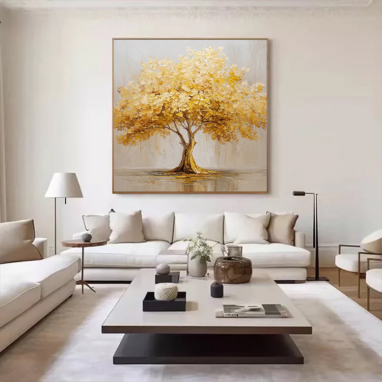 Brown and Gold Tree Oil Painting Art # SMC 048