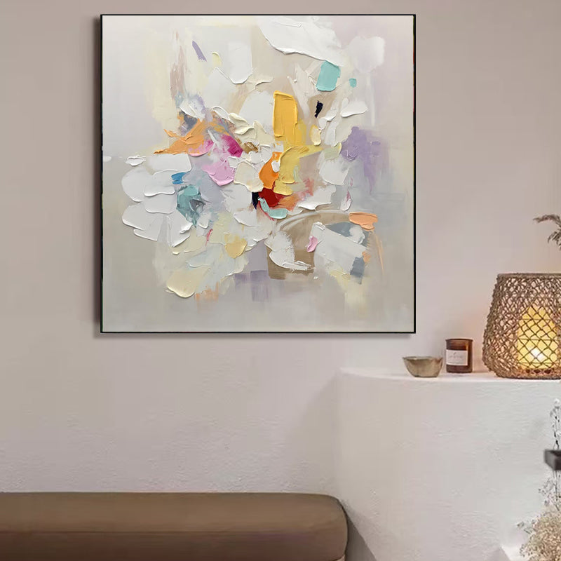 Radiant Spectrum Colorful Textured Abstract Canvas Wall Art # SMC 034