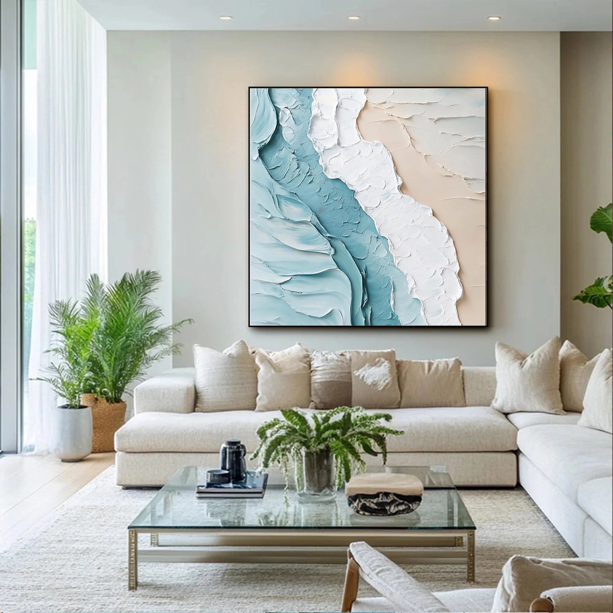 Hand-painted Artwork of a Beach and the Turquoise Sea  SMC 094