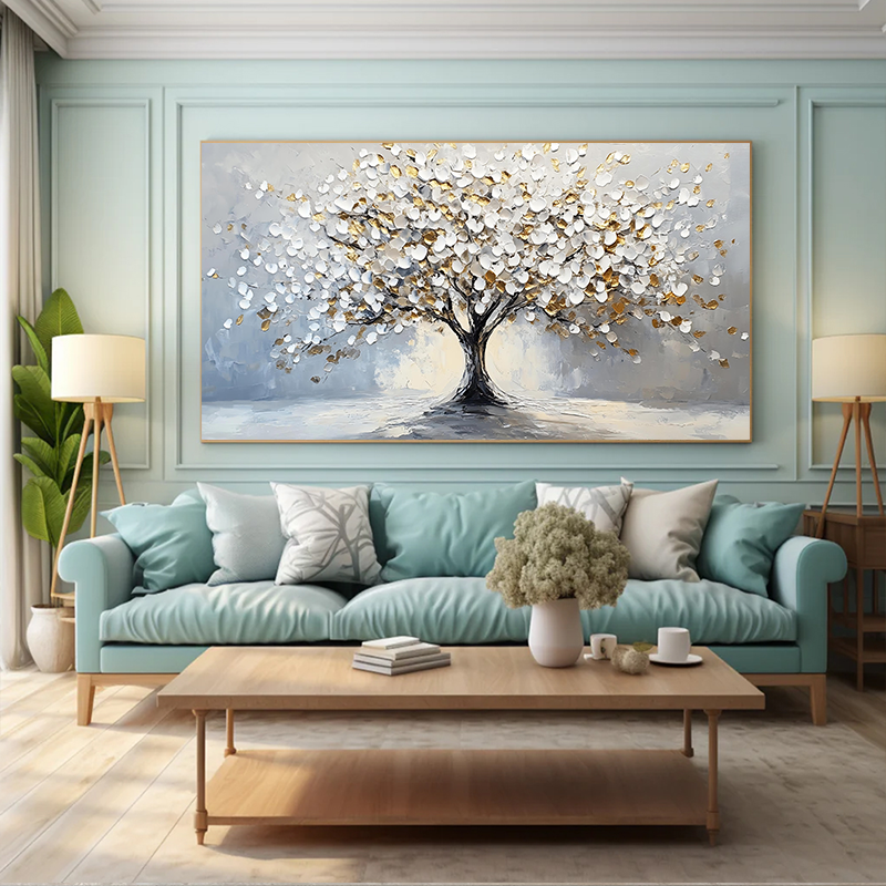 Original hand-painted artistic oil painting, thick texture 3D wall art for living room SMC 062