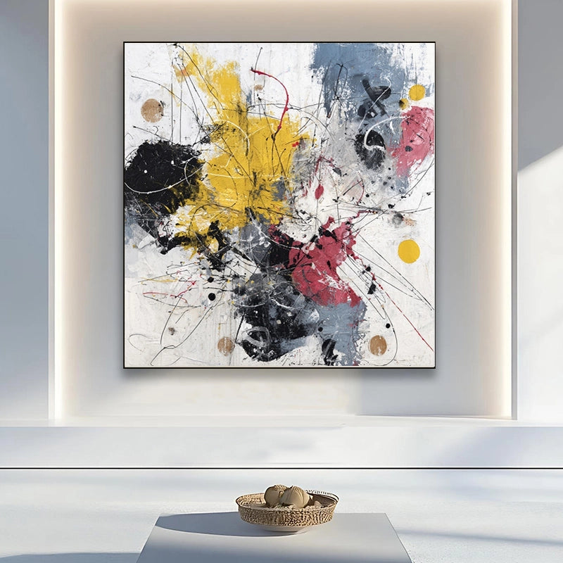 Contemporary abstract color art painting square  SMC 083