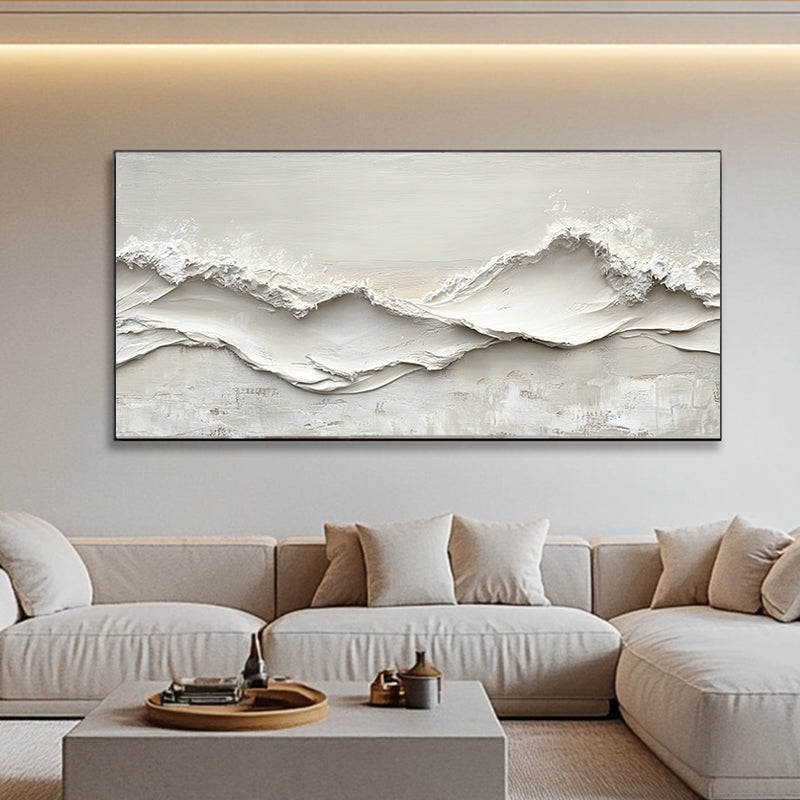 Contemporary impasto style texture art painting in beig SMC 078