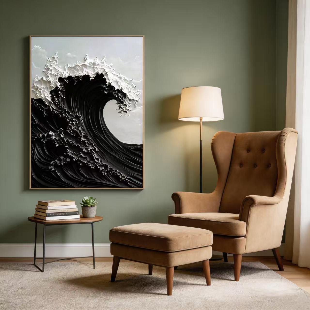 Hand-painted Textured Wave Art Painting # SMC 010