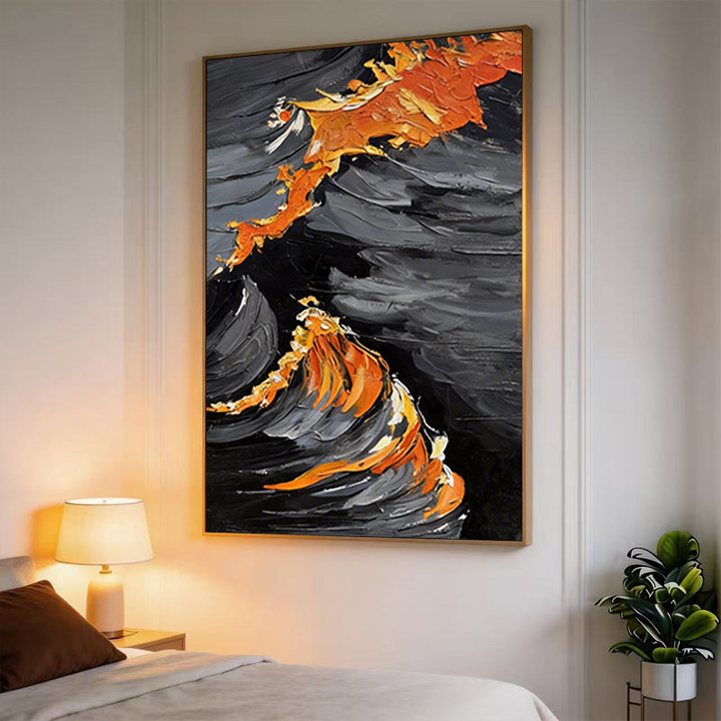 Black Abstract Modernist  Art #SMC 030