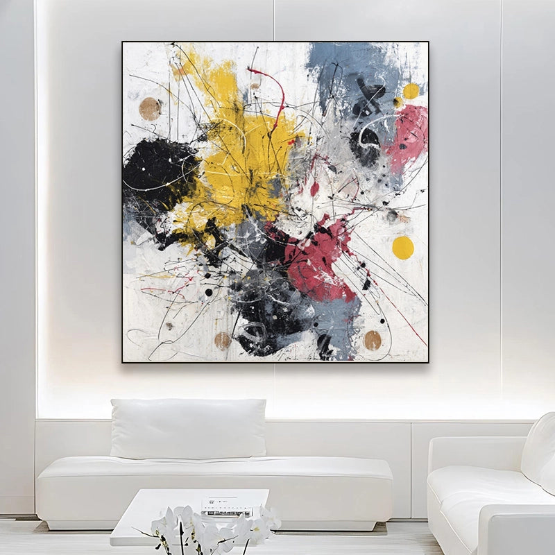 Contemporary abstract color art painting square  SMC 083