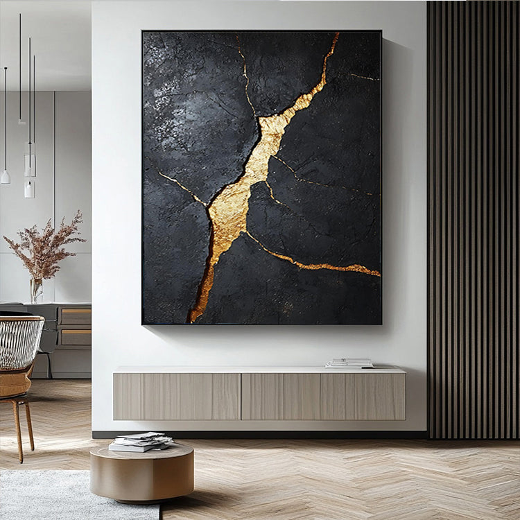 black and gold foil combination effect living room art wall hanging SMC 055