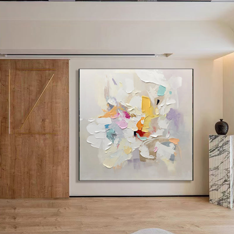 Radiant Spectrum Colorful Textured Abstract Canvas Wall Art # SMC 034