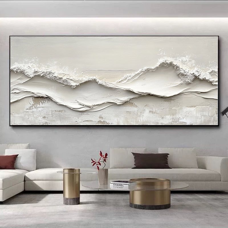 Contemporary impasto style texture art painting in beig SMC 078