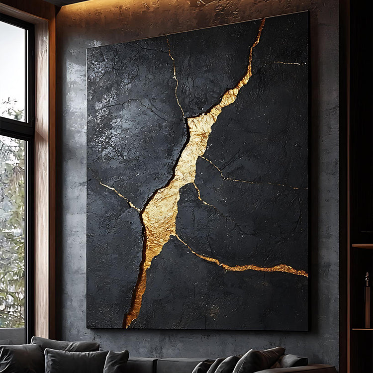 black and gold foil combination effect living room art wall hanging SMC 055